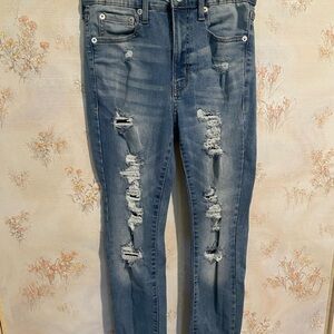 Aeropostale Blue Skinny Jeans Distressed